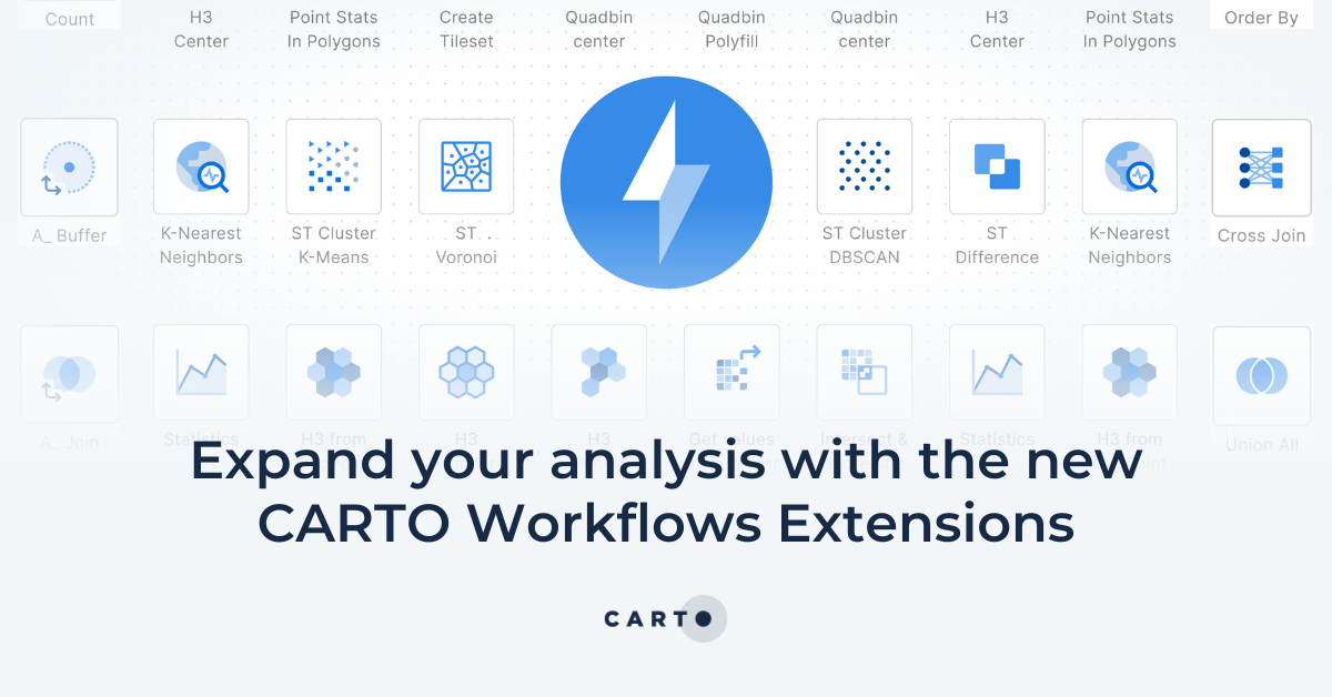 Expand your analysis with the new CARTO Workflows Extensions
